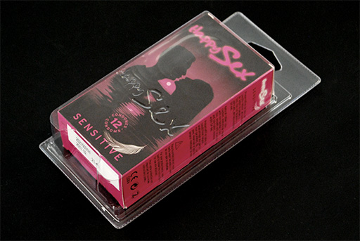 ref.22901:Packaging blíster transparente para preservativos
